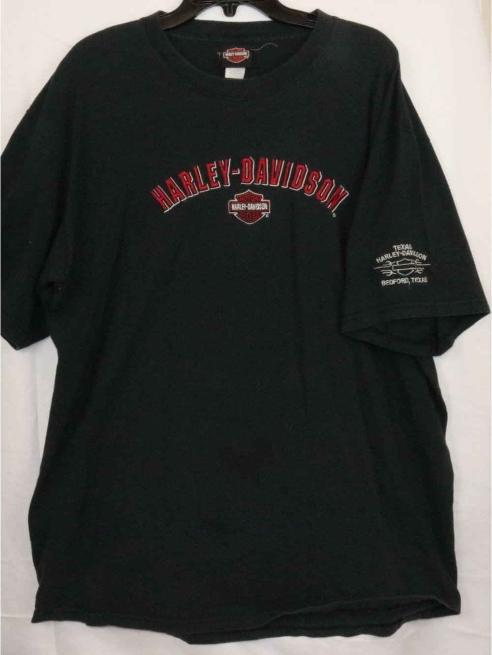 VTG Texas Harley Davidson Bedford TX Embroidered Logo T-Shirt Men’s Size XL
